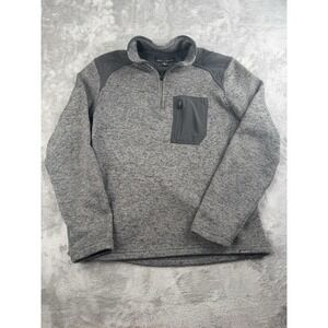 Eddie Bauer Men's 1/4 Zip Sweater Fleece Pullover - Gray Heather - Size Med